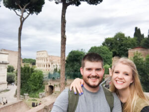 The owners of Pizzeria Tasso, Zeke and Kelsey Badger, are shown in Italy.